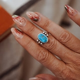 Ellipsis Ring in Blue Ridge Turquoise (Size 7.5)