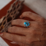 Ellipsis Ring in Blue Ridge Turquoise (Size 6)