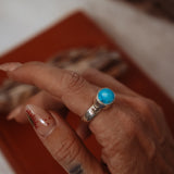 Horizontal Ring in Blue Ridge Turquoise (Size 9)