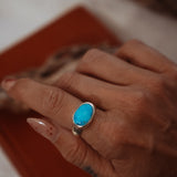 Horizontal Ring in Blue Ridge Turquoise (Size 9)