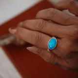 Horizontal Ring in Blue Ridge Turquoise (Size 9)