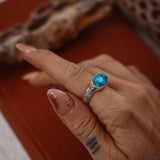 Horizontal Ring in Blue Ridge Turquoise (Size 7)