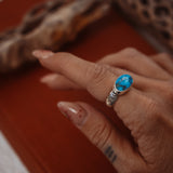 Horizontal Ring in Blue Ridge Turquoise (Size 7)