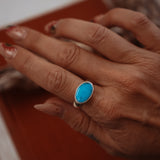 Horizontal Ring in Blue Ridge Turquoise (Size 8)