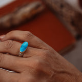 Horizontal Ring in Blue Ridge Turquoise (Size 6.5)
