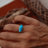 Horizontal Ring in Blue Ridge Turquoise (Size 6.5)