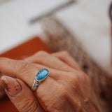 Horizontal Ring in Blue Ridge Turquoise (Size 7.75)