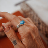 Horizontal Ring in Blue Ridge Turquoise (Size 7.75)