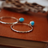 Stud Hoop Earrings in Blue Ridge Turquoise