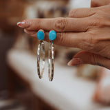Stud Hoop Earrings in Blue Ridge Turquoise