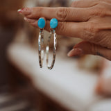 Stud Hoop Earrings in Blue Ridge Turquoise