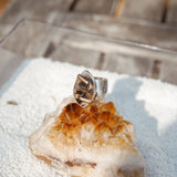 Wide-band Traveler Ring in Scenic Agate with Gold-Fill Prongs (Size 7.25)