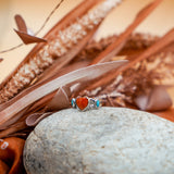 Turquoise Lovers Ring Spiny Oyster & Morenci Turquoise