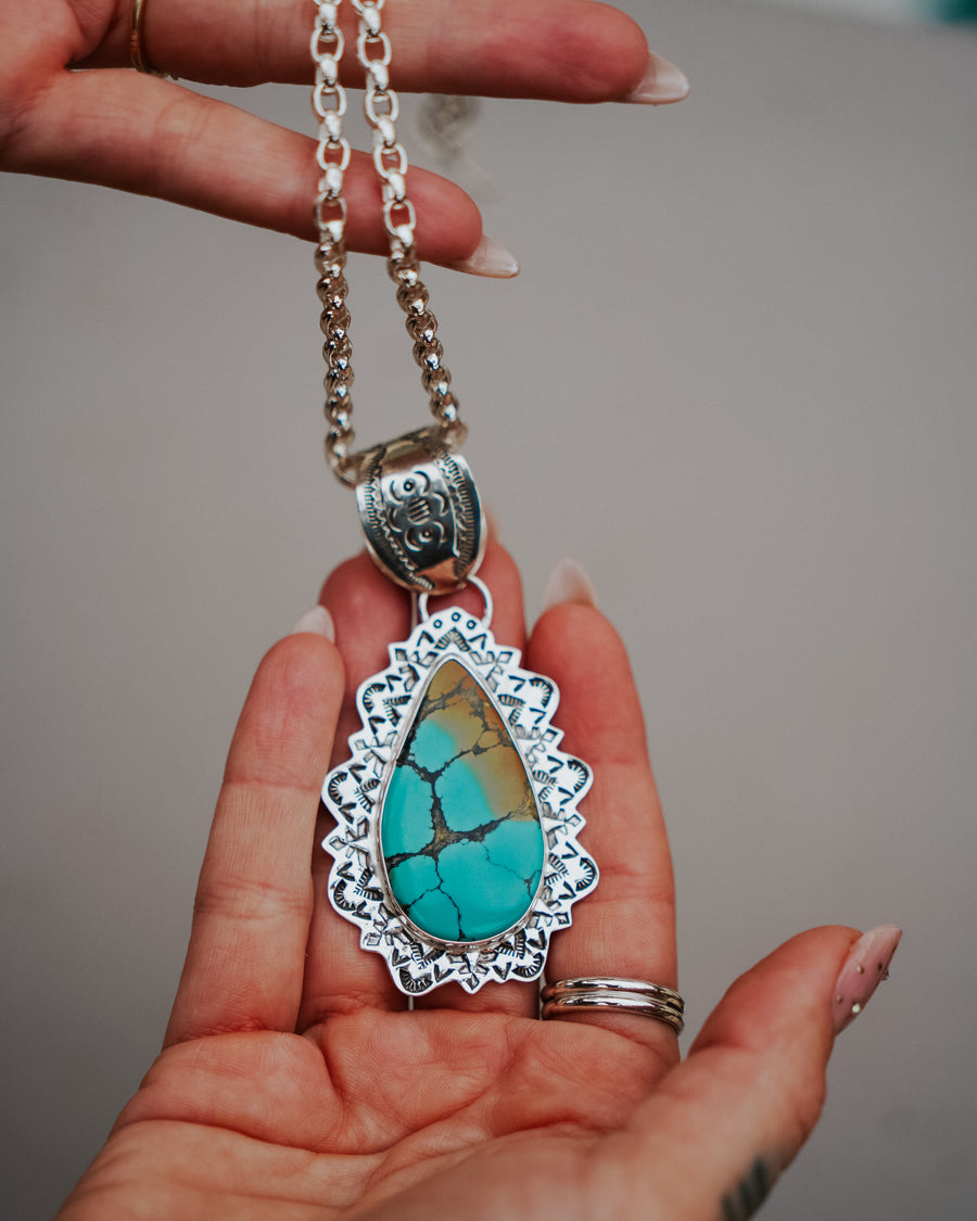 Statement Necklace in Kingman Turquoise