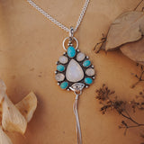 The High Desert Vision Pendant in Moonstone & Campitos Turquoise