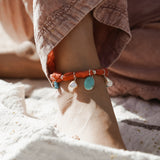 The Fray Baby Anklets with Turquoise + Pearl Beads (MADE TO ORDER)