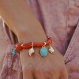 The Fray Baby Anklets with Turquoise + Pearl Beads (MADE TO ORDER)