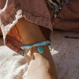The Fray Baby Anklets with Turquoise + Pearl Beads (MADE TO ORDER)