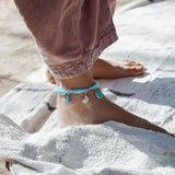 The Fray Baby Anklets with Turquoise + Pearl Beads (MADE TO ORDER)