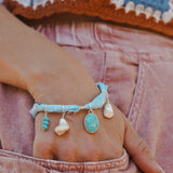 The Fray Baby Anklets with Turquoise + Pearl Beads (MADE TO ORDER)