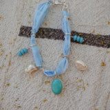 The Fray Baby Anklets with Turquoise + Pearl Beads (MADE TO ORDER)