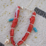 The Fray Baby Anklets with Turquoise + Pearl Beads (MADE TO ORDER)