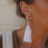 Earrings in Spiny Oyster Hearts