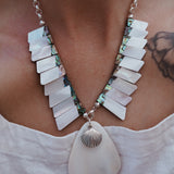 Collar with Pearl + Shell and Abalone Shell