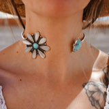 Boho Neck Cuff in Moonstone + Nacozari & Kingman Turquoise