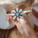 Boho Neck Cuff in Moonstone + Nacozari & Kingman Turquoise