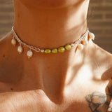 Flat Curb Chain Necklace with Freshwater Pearl