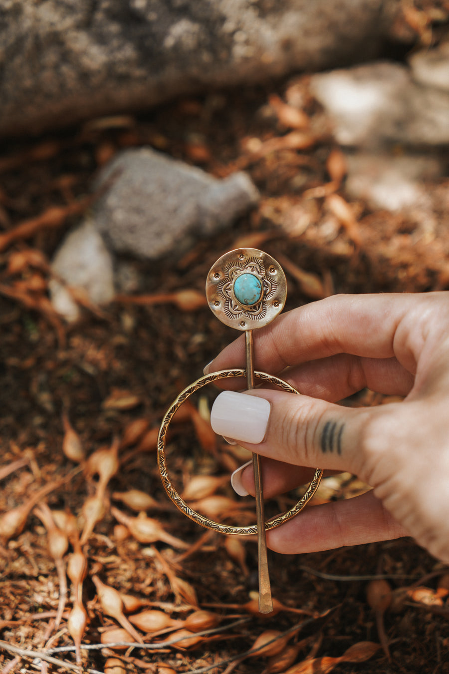 The Wanderer Hair Pin in Blue Ridge Turquoise