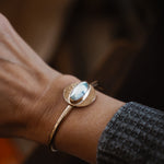 14k Gold - fill Cuff in Ocean Jasper - Golden Road Crafted