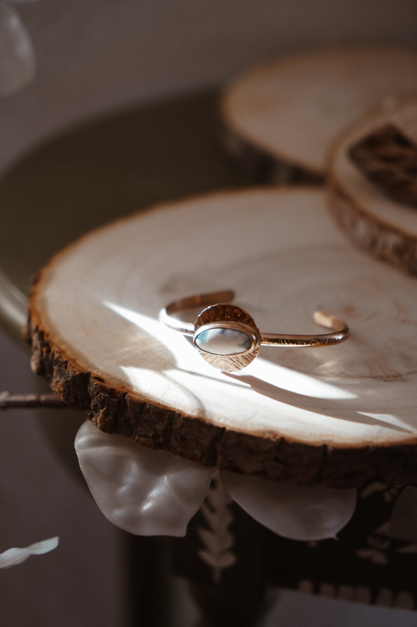 14k Gold - fill Cuff in Ocean Jasper - Golden Road Crafted