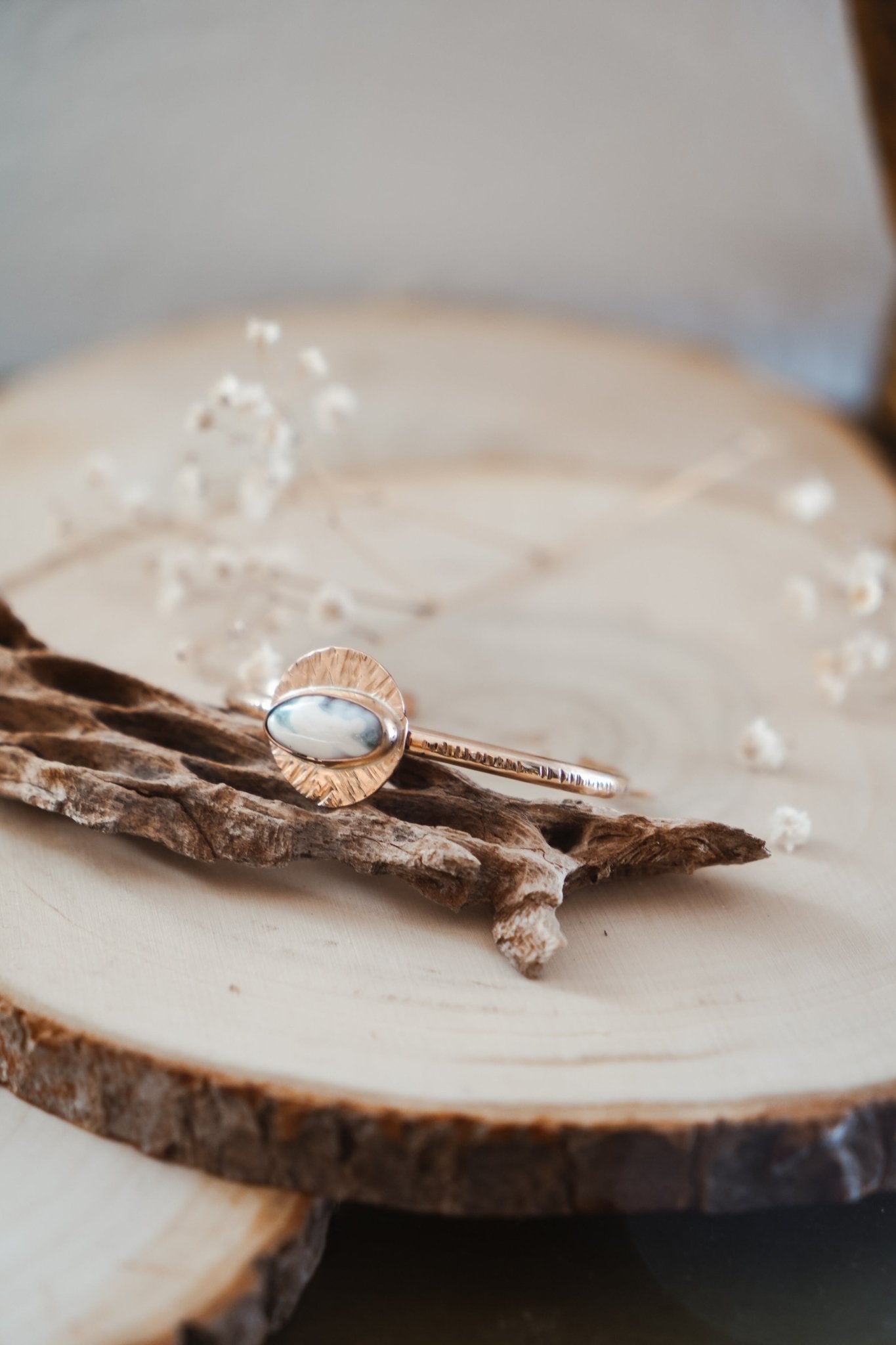 14k Gold - fill Cuff in Ocean Jasper - Golden Road Crafted