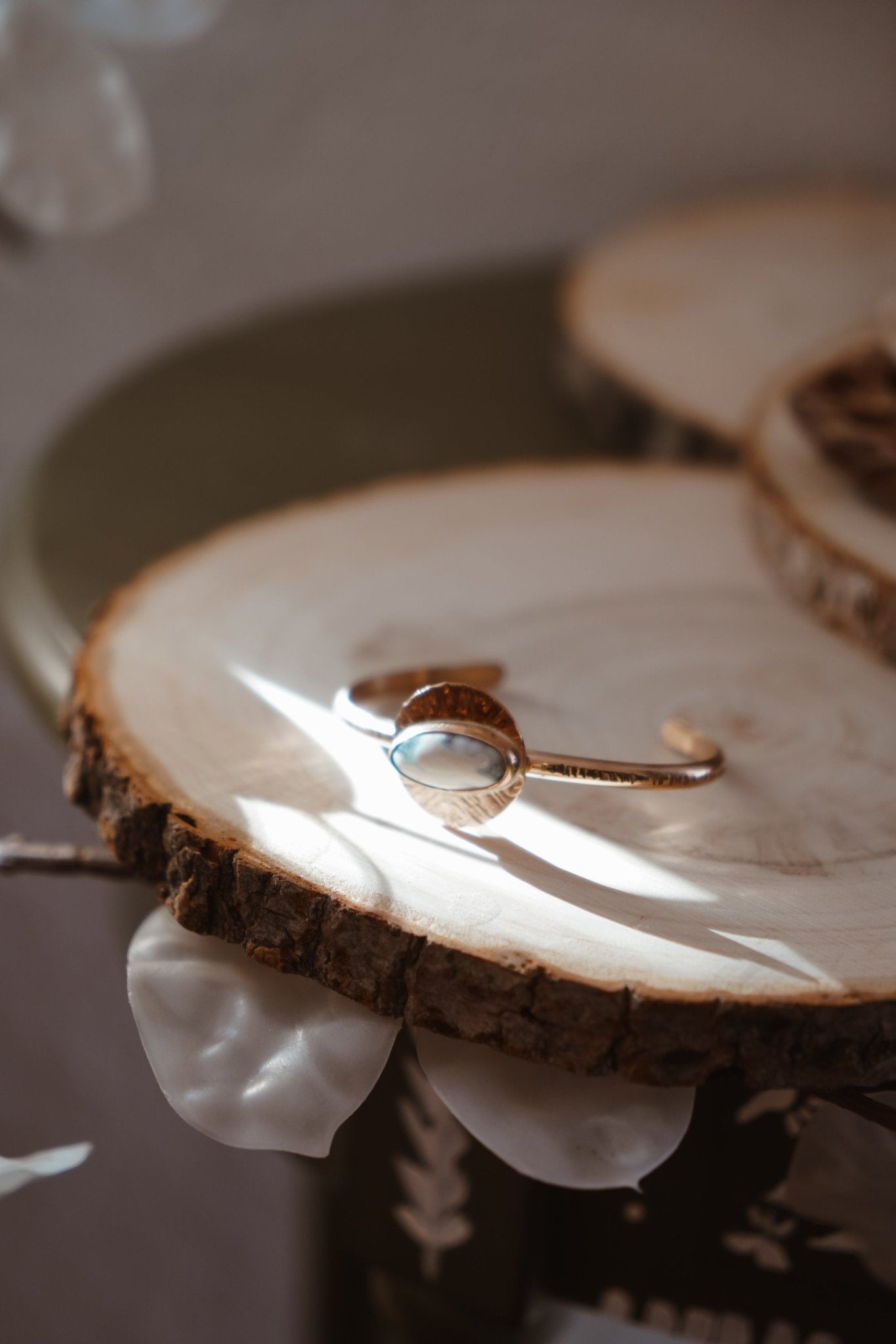 14k Gold - fill Cuff in Ocean Jasper - Golden Road Crafted