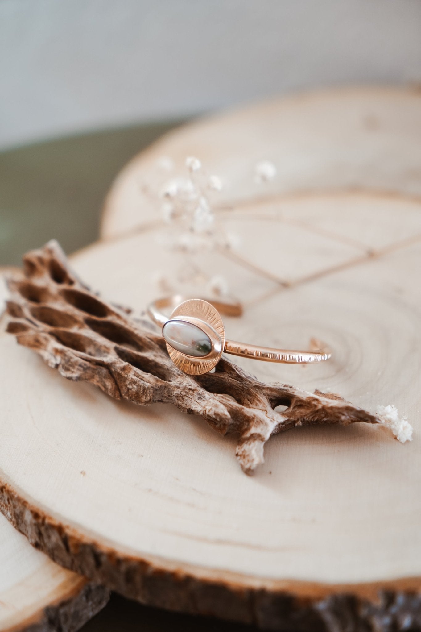 14k Gold - fill Cuff in Ocean Jasper - Golden Road Crafted