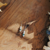 14k Gold - Fill Ear Threader in Pearl + Turquoise - Golden Road Crafted