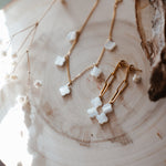 14k Gold - fill Earrings with Mother of Pearl Beads - Golden Road Crafted