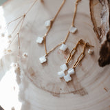 14k Gold - fill Earrings with Mother of Pearl Beads - Golden Road Crafted