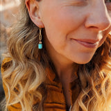 14k Gold - fill Earrings with Turquoise Beads - Golden Road Crafted