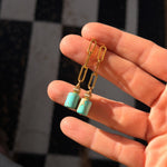 14k Gold - fill Earrings with Turquoise Beads - Golden Road Crafted