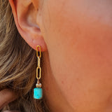 14k Gold - fill Earrings with Turquoise Beads - Golden Road Crafted