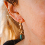 14k Gold - fill Earrings with Turquoise Beads - Golden Road Crafted