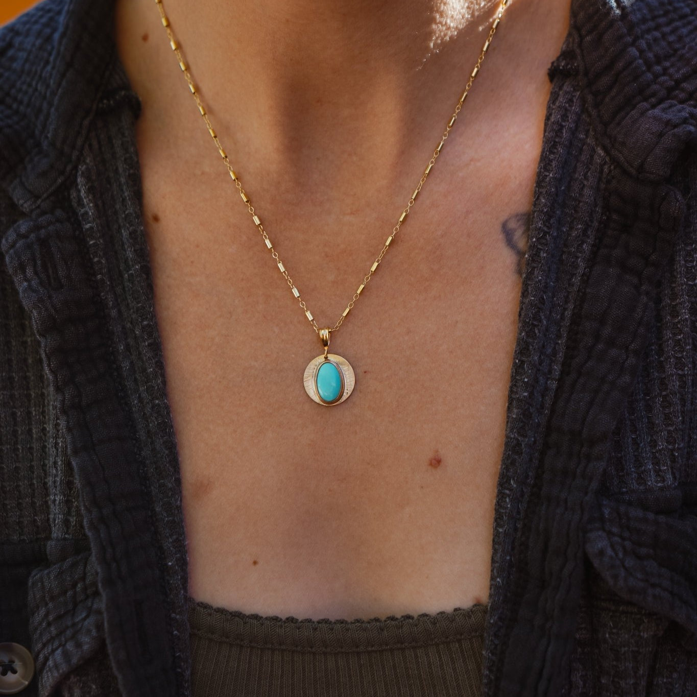 14k Gold - Fill Necklace in Carico Lake - Golden Road Crafted