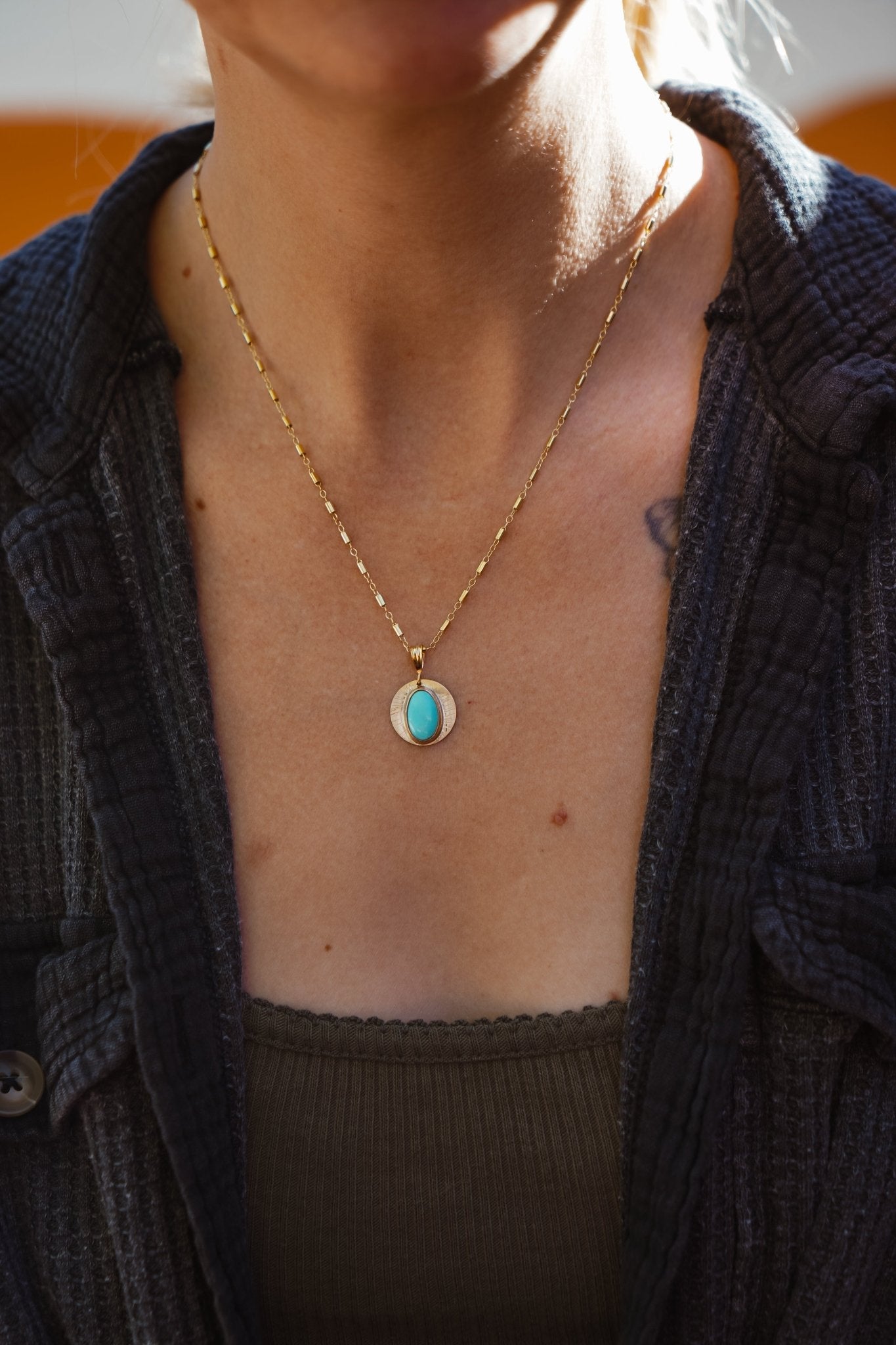 14k Gold - Fill Necklace in Carico Lake - Golden Road Crafted