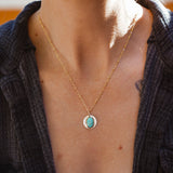 14k Gold - Fill Necklace in Carico Lake Turquoise - Golden Road Crafted