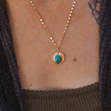 14k Gold - fill Necklace in Carico Lake Turquoise - Golden Road Crafted