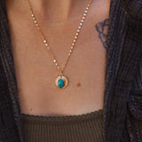 14k Gold - fill Necklace in Carico Lake Turquoise - Golden Road Crafted