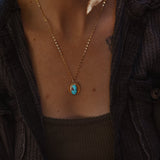 14k Gold - fill Necklace in Golden Hills Turquoise - Golden Road Crafted